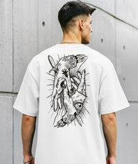 Tattooed Hands Oversized T-Shirt – 240 GSM Heavyweight Cotton (M, L, XL)