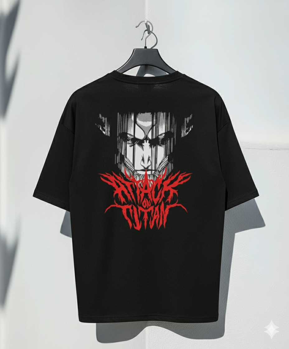 Attack on Titan Oversized Box Fit T-Shirt – LoopNet 240GSM Heavy Cotton (Anime Graphic Tee)