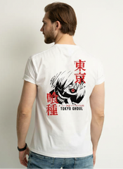 Ken Kaneki Tokyo Ghoul Oversized Box Fit T-Shirt – 240GSM Heavy Cotton (White)
